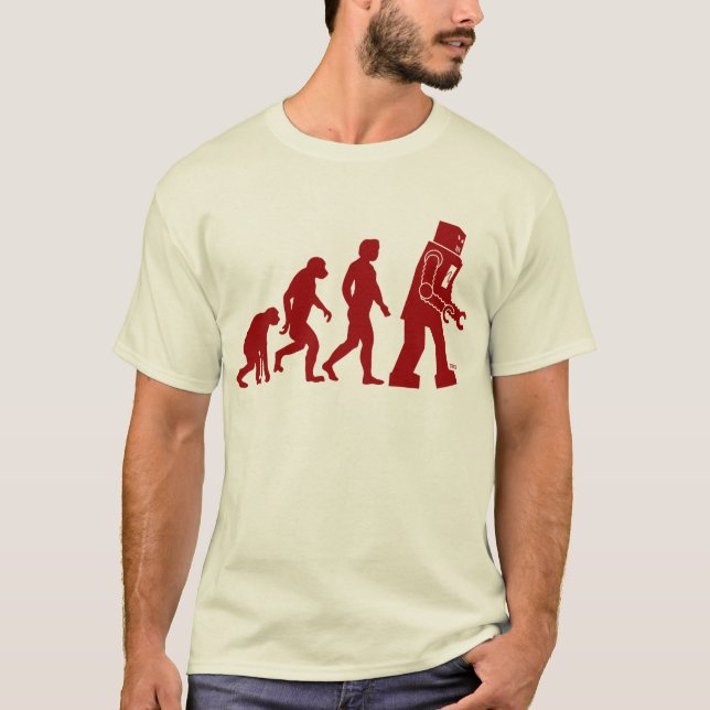 T-shirt Évolution de robot de l'homme dans le robot (Devant)