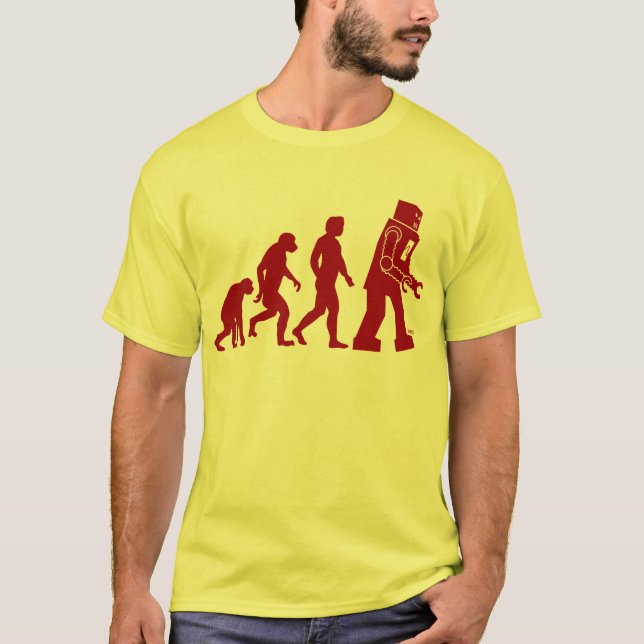T-shirt Évolution de robot de l'homme dans le robot (Devant)