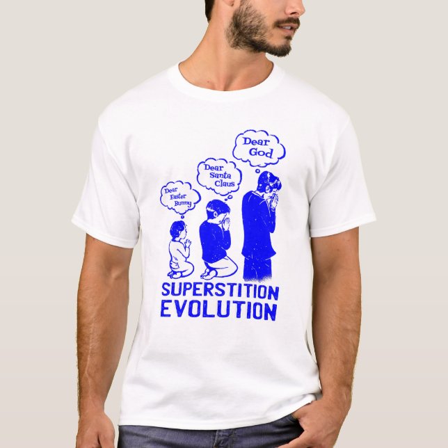 T-shirt évolution de superstition drôle (Devant)
