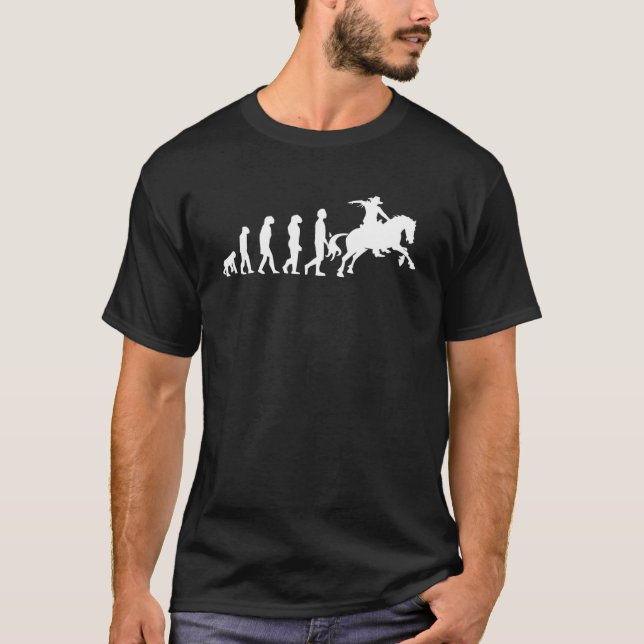 T-shirt évolution des chevaux humains (Devant)
