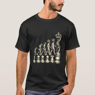 T-shirt Évolution des échecs de l'homme du pion au roi