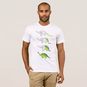 T-shirt évolution des éléphants aux dinosaures