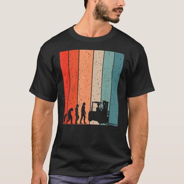 T-shirt Evolution des hommes Forklifts Evolution des pilot (Devant)
