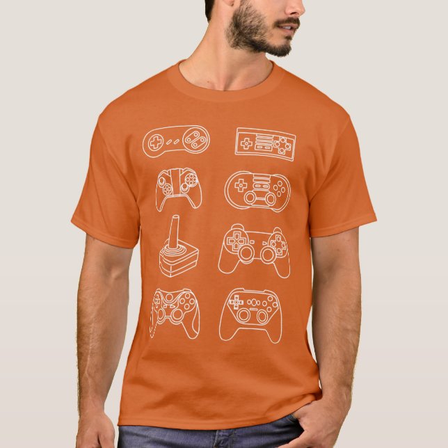T-shirt Évolution des manettes de jeu vidéo Geek Nerd Jeu (Devant)