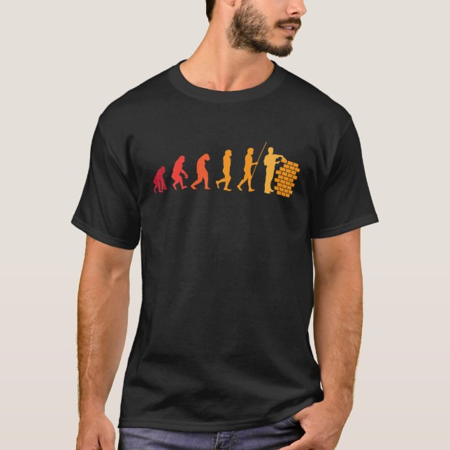T-shirt Évolution des maquettes | Drôle cadeau Wall Builde (Devant)