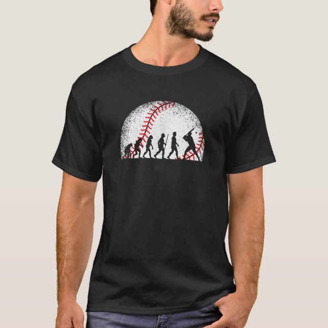 T-shirt Évolution drôle de baseball joueur de baseball hom (Devant)