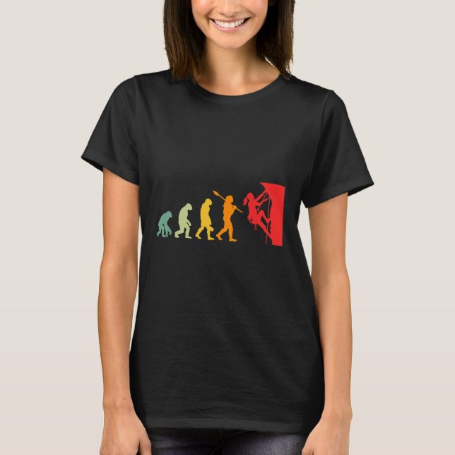 T-shirt Évolution drôle de l'escalade humaine drôle rétro  (Devant)