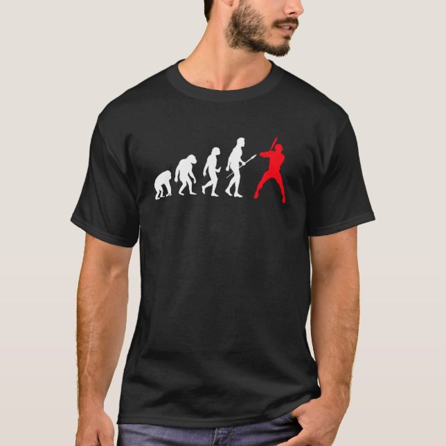 T-shirt Évolution du baseball pour hommes Baseball  Femmes (Devant)