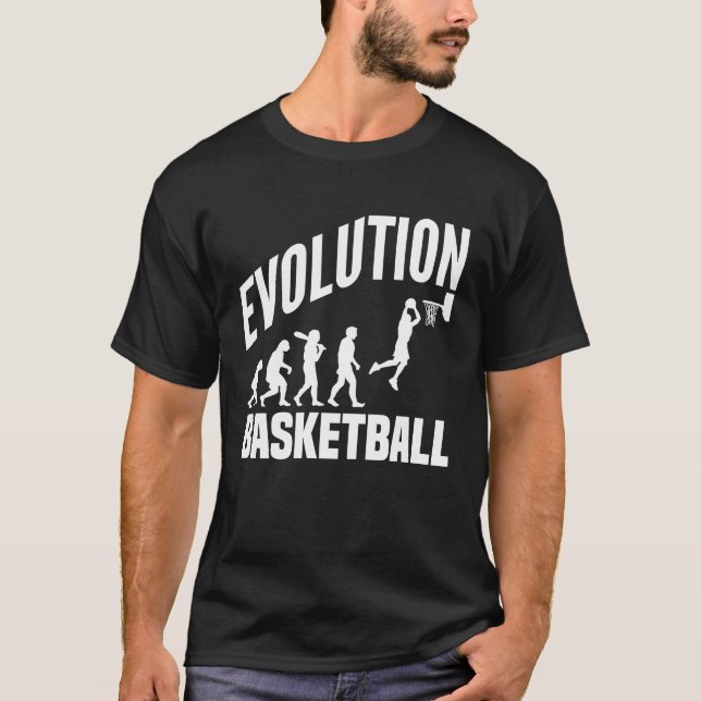 T-shirt Évolution Du Basket-Ball Du Singe Aux Hommes Tous  (Devant)