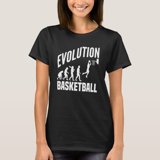T-shirt Évolution du basketball du singe à l'homme BBall D (Devant)