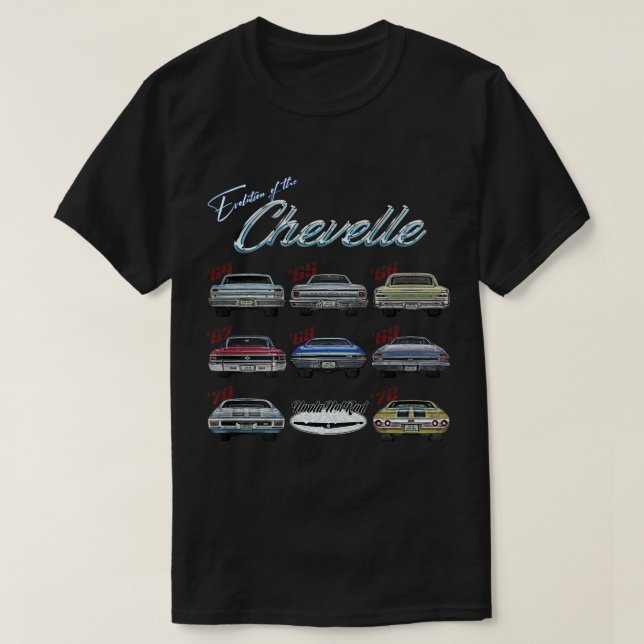 T-shirt Evolution du Chevelle, SS, Hotrod, Muscle Car, SS4 (Design devant)