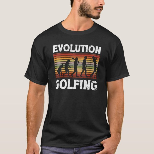 T-shirt Évolution Du Golf Du Singe Aux Hommes (Devant)