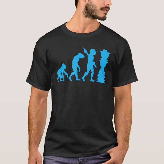 T-shirt Évolution du joueur d'échecs échiquier jeu d'échec (Devant)