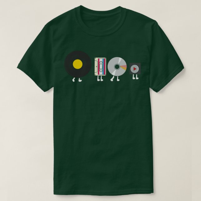 T-shirt Évolution du lecteur audio (Design devant)