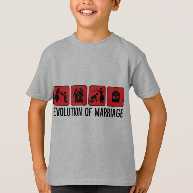 T-shirt Évolution du mariage (Devant)