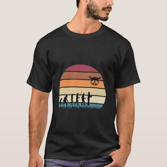 T-shirt Évolution du pilote de drone drôle quadricoptère d (Devant)