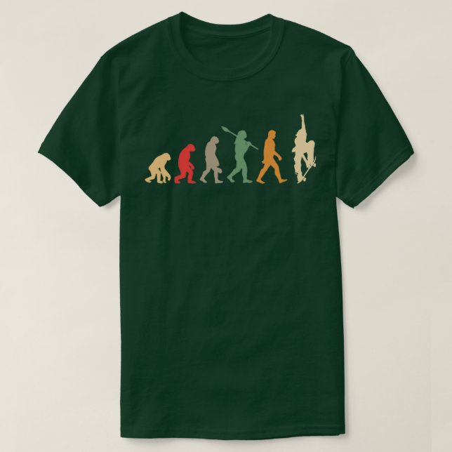 T-shirt Evolution du skateboard vintage (Design devant)