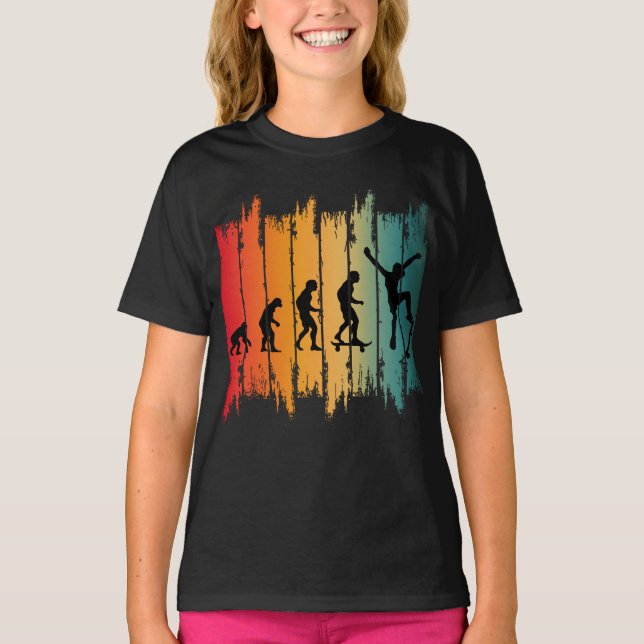 T-shirt Évolution du skateur de skateboard (Devant)