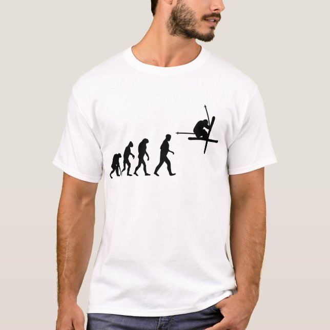 T-shirt évolution du ski (Devant)