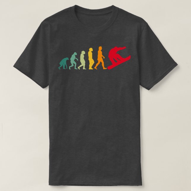 T-shirt Évolution du snowboard drôle snow board expert W (Design devant)