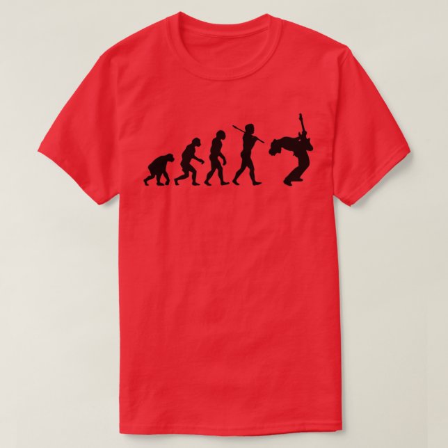 T-SHIRT ÉVOLUTION D'UN JOUEUR DE GUITARE ESSENTIEL (Design devant)