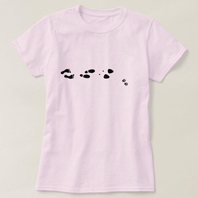 T-shirt Evolution Femmes avec Chats Chiens Première Femme  (Design devant)