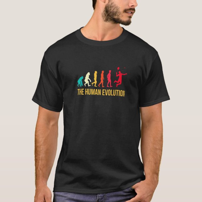 T-shirt Evolution Graphique Badminton Joueur Shuttlecock S (Devant)