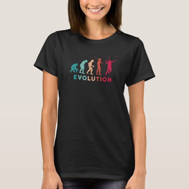 T-shirt Evolution Graphique Badminton Joueur Shuttlecock S (Devant)