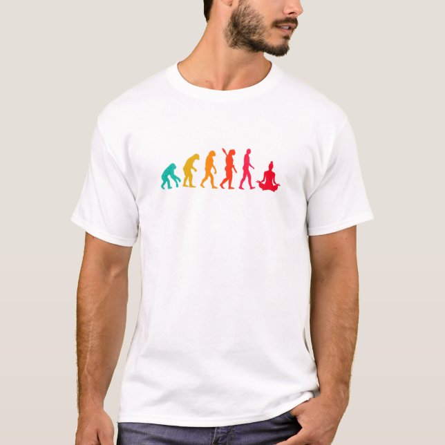 T-shirt Evolution Graphique Méditation Méditation Relaxati (Devant)