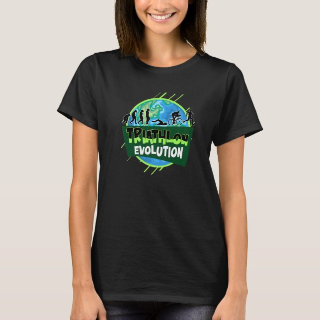 T-shirt Evolution Graphique Triathlon Courir Bikin de nata (Devant)