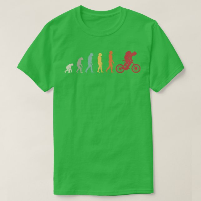 T-shirt Évolution humaine à VTT - Drôle carte MTB (Design devant)