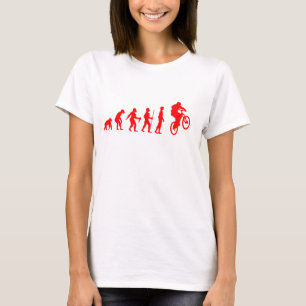 T-shirt Évolution humaine drôle jusqu'à un saut de VTT