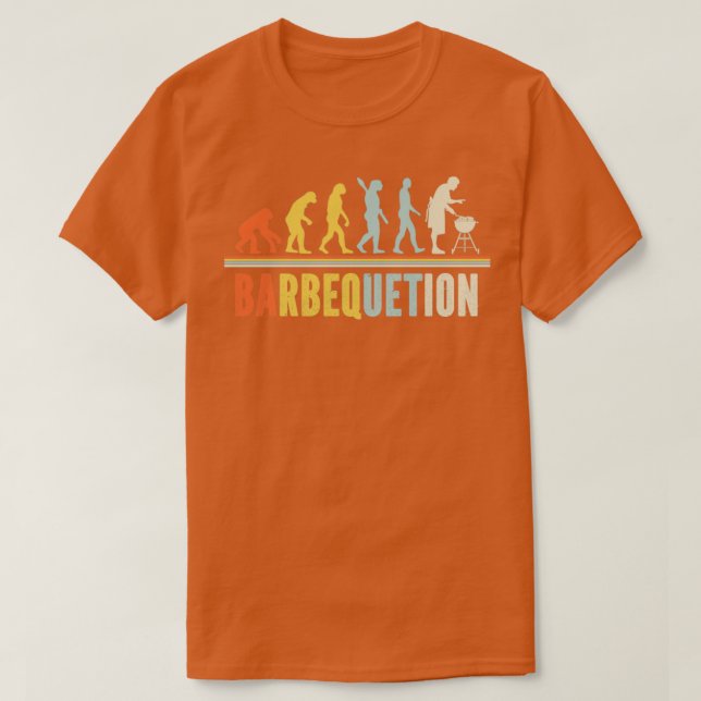 T-shirt Evolution humaine Griller BBQ Funny HOT Barbeque (Design devant)