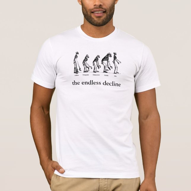 T-shirt évolution humaine, la baisse sans fin (Devant)