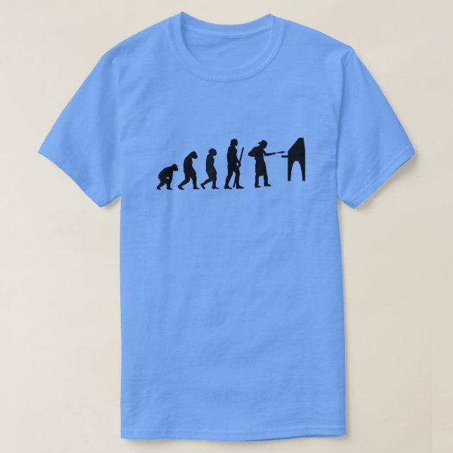 T-shirt Evolution humaine Livraison de pizza Guy Manger Pi (Design devant)