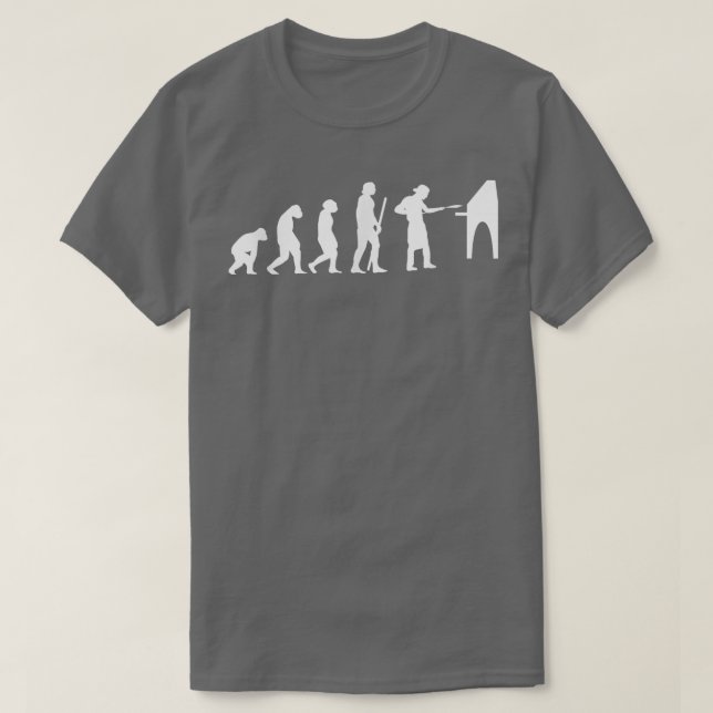 T-shirt Evolution humaine Livraison de pizza Guy Manger Pi (Design devant)