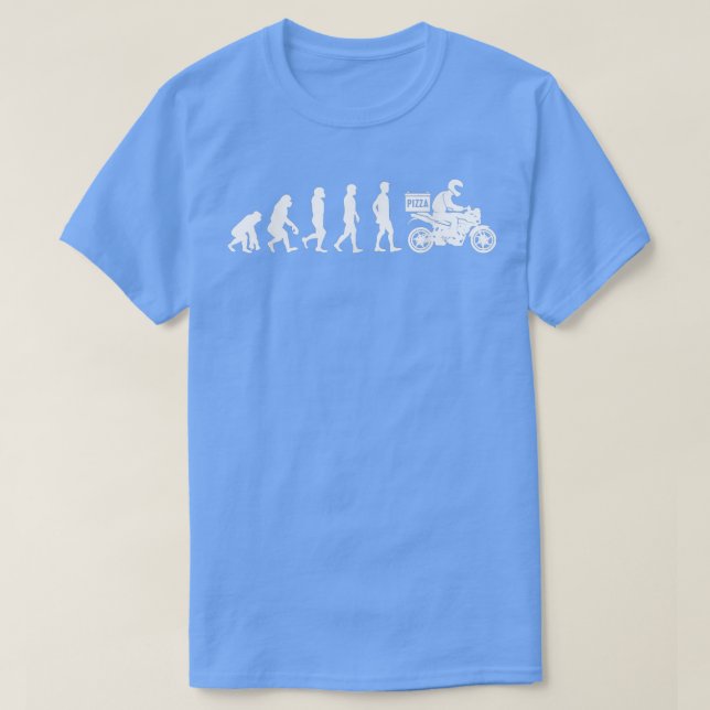 T-shirt Evolution humaine Livraison de pizza Guy Manger Pi (Design devant)