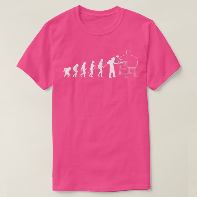 T-shirt Evolution humaine Livraison de pizza Guy Manger Pi (Design devant)