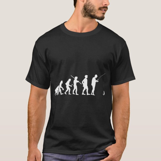 T-shirt Évolution humaine pêche poisson pêcheur (Devant)