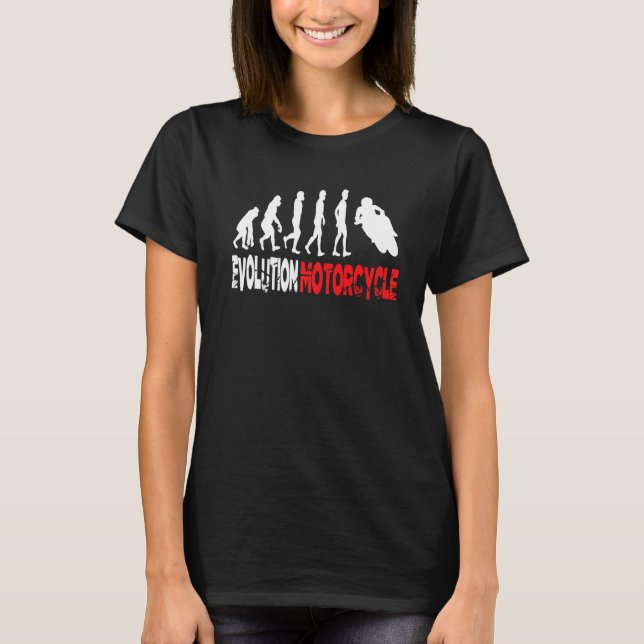 T-shirt Evolution Motorcycle Emocycle Emocycle Motorcycli (Devant)