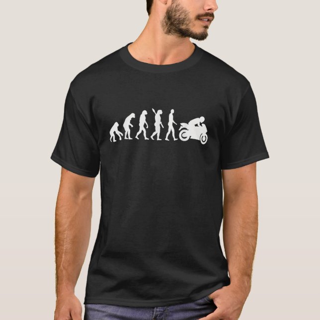 T-shirt Evolution Motorcycle Femmes Classique Ajusté Noir (Devant)