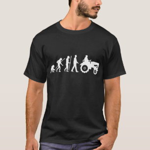 T-shirt evolution of man farmer wittor tractor