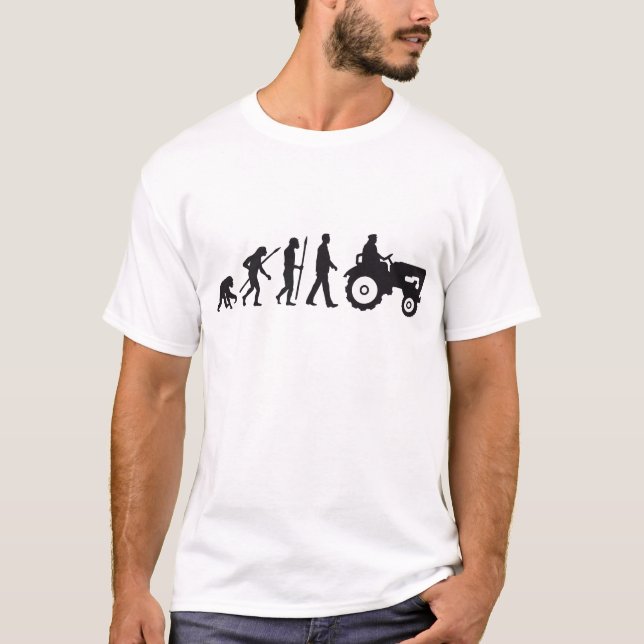 T-shirt evolution of man farmer wittor tractor (Devant)