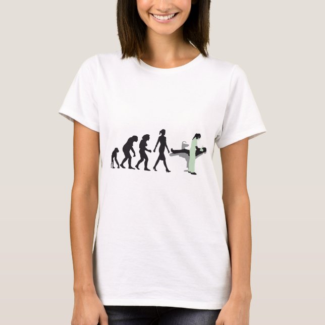T-shirt evolution of womale female dentist (Devant)