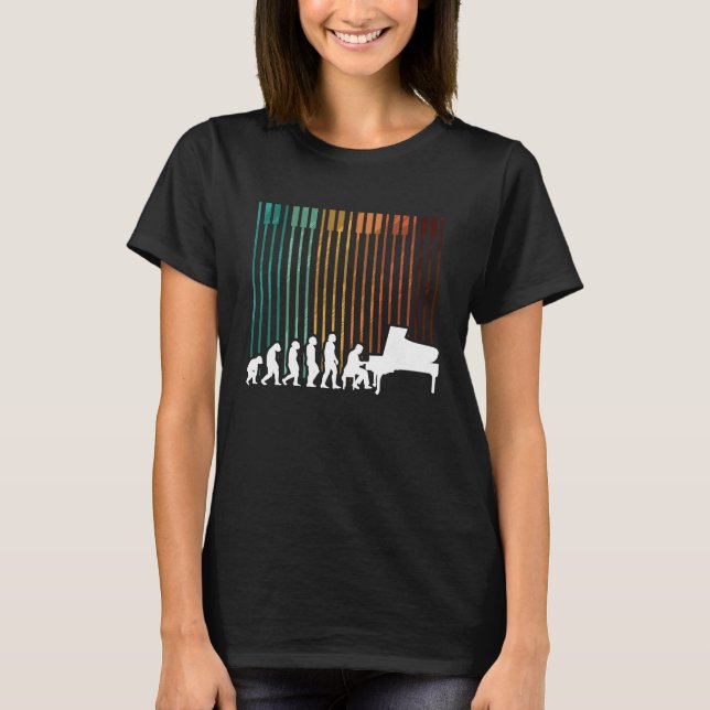 T-shirt Evolution Piano Musician Keyboard Orchestra (Devant)