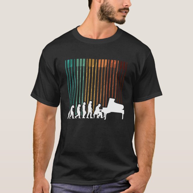 T-shirt Evolution Piano Musician Keyboard Orchestra (Devant)