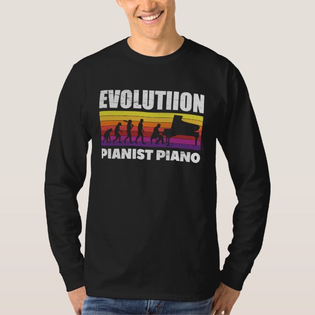 T-shirt Evolution Piano Musician Keyboard Orchestra  6 (Devant)