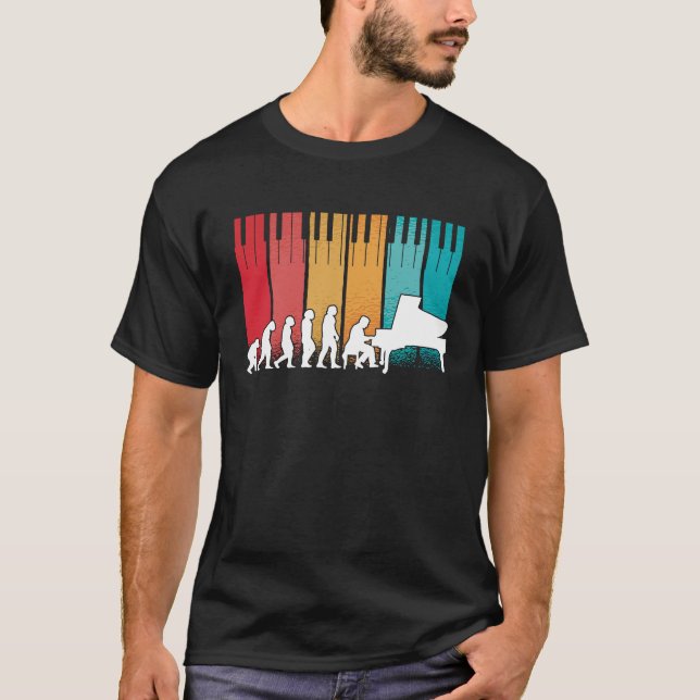 T-shirt Evolution Piano Musicien Clavier Orchestre 5 (Devant)