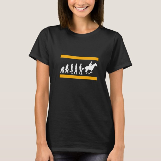 T-shirt Évolution Rétro Cool D'un Cheval De Course   Prése (Devant)