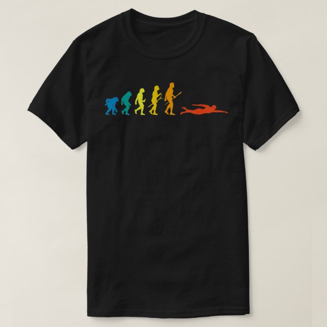 T-shirt Evolution Rétro De La Baignade Pour Les Baigneurs  (Design devant)